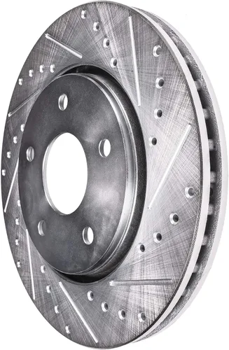 Vista 55 de Detroit Axle - Rotores de freno delanteros perforados y ranurados + repuesto de pinza de freno lateral del conductor para Honda Odyssey Acura MDX