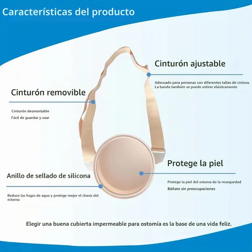 Vista 3 de Cubierta de ducha de ostomía, suministros de ostomía, cubierta de baño impermeable para ostomía, colostomía, protector de heridas de ducha