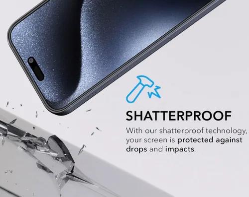 Vista 8 de Deppa Protector de pantalla de privacidad premium para iPhone 15 Pro (6.1 pies), vidrio templado de borde a borde, cubierta completa con bandeja