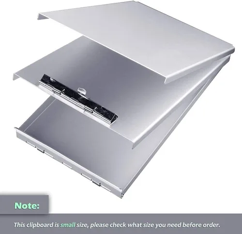 Vista 7 de Sunnyclip Portapapeles de aluminio con almacenamiento (tamaño momo), carpeta de metal reciclado que se adapta a papel de hasta 5.66 x 9.5 pulgadas