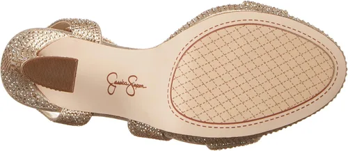 Vista 4 de Jessica Simpson Correa de tobillo metálica con diamantes de imitación para mujer