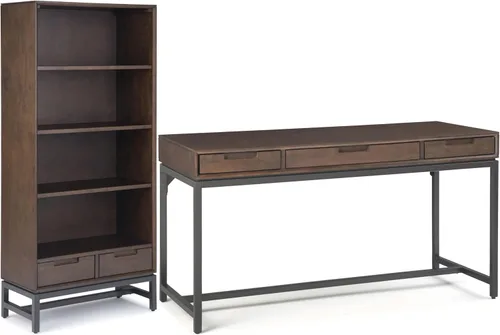 Vista 22 de SIMPLIHOME Escritorio de madera maciza Banting de 72 pulgadas de ancho en Distressed Grey