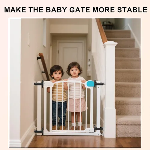 Vista 4 de 2 adaptadores de barandilla para puerta de bebé, accesorios de montaje sin taladro, kit de montaje universal para puerta de bebé, para barandillas