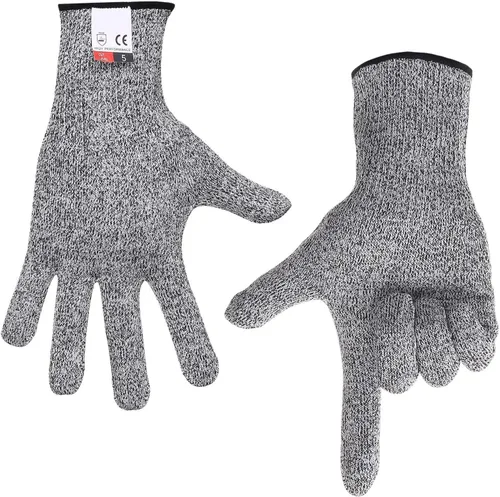 Vista 2 de Guantes resistentes a cortes, protección de manos de grado alimenticio nivel 5, guantes de corte de cocina (XS)