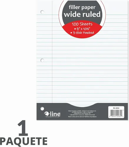 Vista 3 de C-Line Papel de relleno, rayas anchas, blanco, 100 hojas, (22032)