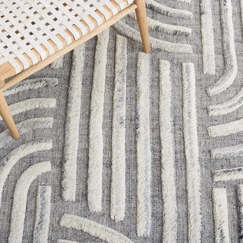 Vista 7 de Safavieh Kilim Collection Alfombra de pasillo, 2 pies 3 pulgadas x 9 pies, gris oscuro y marfil, hecha a mano de lana moderna de mediados de siglo