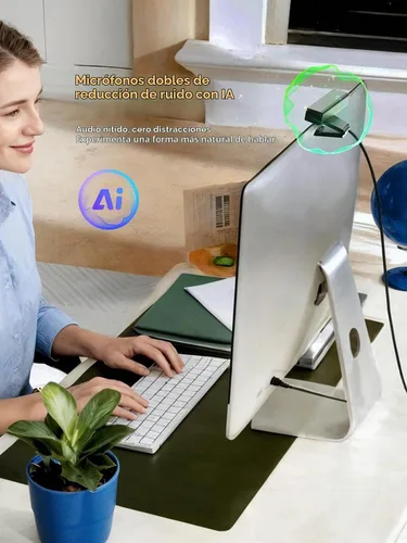 Vista 5 de Spedal Cámara web 4K con trípode, cámara web USB gran angular de 120°
