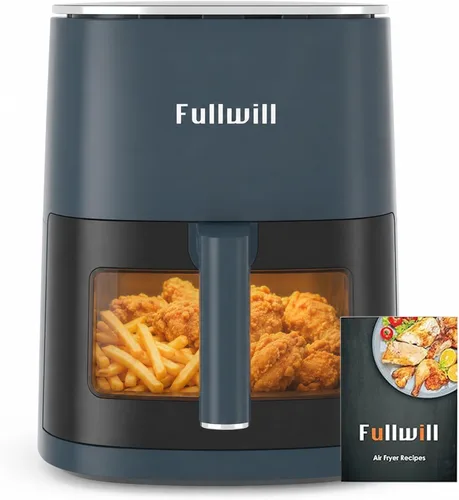 Vista 15 de Fullwill Freidora de aire de 6 cuartos de galón con ventana de visión, freidora de aire multifunción 12 en 1, asar, hornear, deshidratar, papas Azul