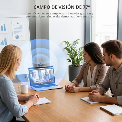 Vista 7 de Acer Cámara web A640 4K con micrófono de cancelación de ruido AI