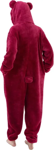 Vista 7 de COSUSKET Snug Fit Unisex Adult Onesie Pajamas, Flannel Cosplay Animal One Piece Halloween Costume Sleepwear Homewear