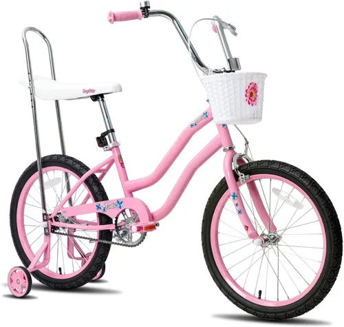 Vista 11 de JOYSTAR Manteca 20 Inch Kids Bike with Training Wheels, Banana Seat Bike for Girls Ages 6 and Up, Kids' Bicycle, Adjustable Seat & Handlebars