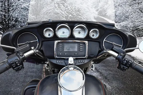Vista 4 de Kit de molduras de carenado interior para tablero para Street Glide 2014-2018, cubierta de velocímetro cromada para Harley Electra Glide Street