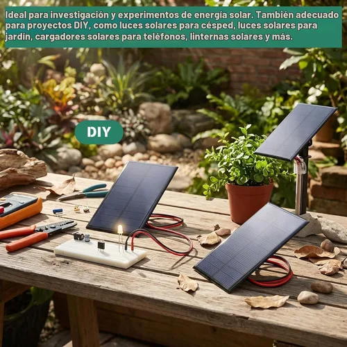 Vista 4 de 3 unids mini panel solar DC 6V polisilicio módulo cargador solar DIY sistema kits con cable de 11.8 in