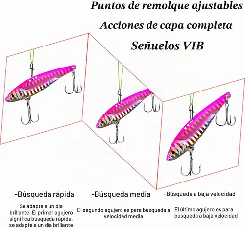 Vista 3 de 5 unids cebo de hoja de metal duro VIB señuelos de pesca para señuelos