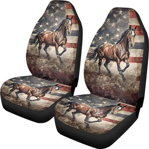 Vista 27 de Talayituse - Funda de asiento de coche con estampado de salpicaduras de pintura de la bandera americana, funda de asiento de cubo para vehículo, 4