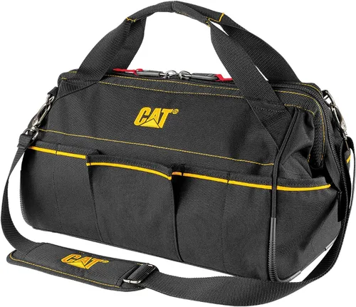 Vista 9 de Cat Bolsa de herramientas de boca ancha de 13 pulgadas con 3 bolsillos exteriores, interior de alta visibilidad, parte inferior reforzada