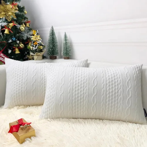 Vista 24 de Booque Valley Paquete de 4 fundas de almohada azules de 18 x 18 pulgadas, fundas de almohada decorativas de verano para sofá, estilo campestre