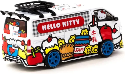 Vista 3 de Hiace Widebody Van Capsule Entrega con aceite de metal CAN 1/64 Modelo de coche fundido a presión por Tarmac Works T64-038-HKD
