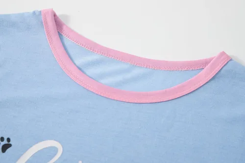 Vista 3 de Vopmocld Conjuntos de pijama de algodón de manga larga para niñas jóvenes, ropa de dormir y camisas