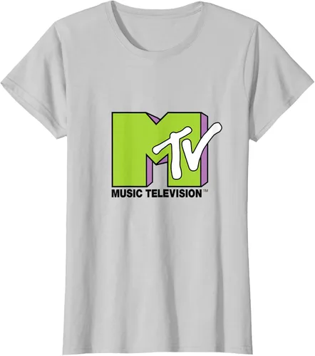 Vista 19 de Camiseta de tratamiento de relleno con logotipo MTV verde lima y morado, Negro, S Azul Marino