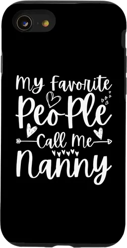 Vista 13 de Funda divertida para el día de la madre para iPhone 15 My Favorite People Call Me Nanny Heart