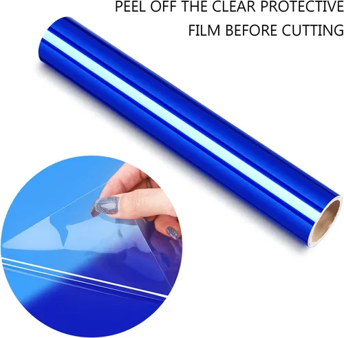 Vista 2 de TECKWRAP Vinilo cromado azul metálico, vinilo metálico, sin burbujas, vinilo permanente, 1 pies x 5 pies