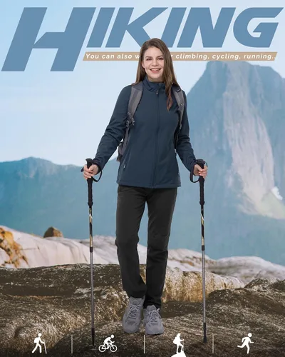 Vista 8 de 33,000ft Chaqueta ligera Softshell para mujer, con forro polar, rompevientos, impermeable, cálida para correr, golf, senderismo