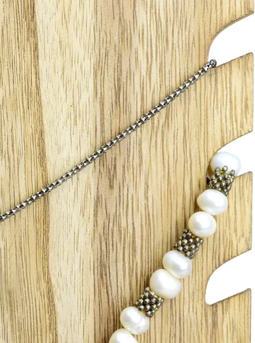 Vista 6 de MOOCA Collar independiente de madera ligera soporte de exhibición de caballete para múltiples collares busto y collares soporte de exhibición