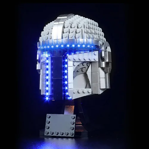 Vista 2 de VONADO Luz LED de control de luz compatible con LEGO The Mandalorian Helmet 75328 (solo luces, sin modelos), kit de iluminación creativo, accesorios