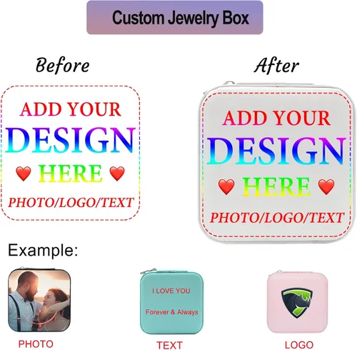 Vista 11 de Joyero personalizado con nombre, joyero de viaje portátil personalizado, organizador de joyas de cuero, cajas de dama de honor, boda, regalo