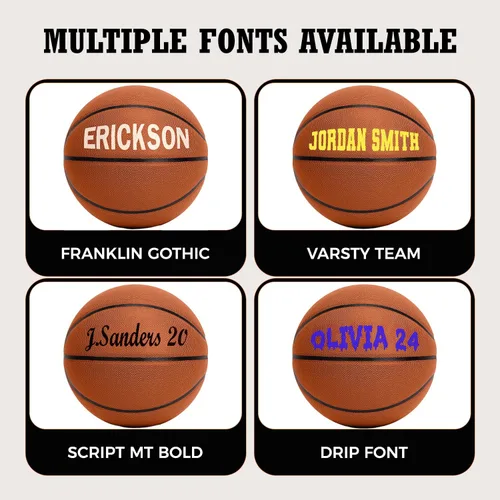 Vista 2 de Baloncesto personalizado TF250 para interior o exterior - Personalizado con tu nombre o texto - Regalo de baloncesto ideal para hijo, hija, niño