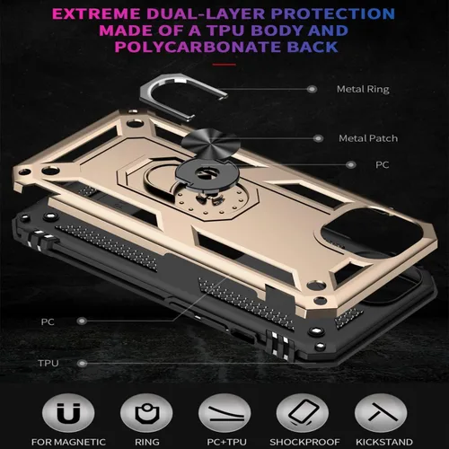 Vista 8 de STARSHOP Funda compatible con iPhone 13 Mini, con protector de pantalla de vidrio templado incluido, protección contra caídas de grado militar a