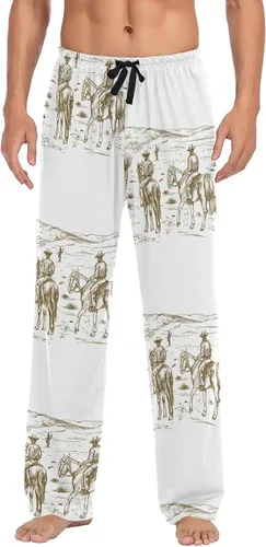 Vista 13 de Ollabaky Pantalones de pijama para hombre, pantalones de pijama con bolsillos, pantalones de descanso para hombre Multi 01