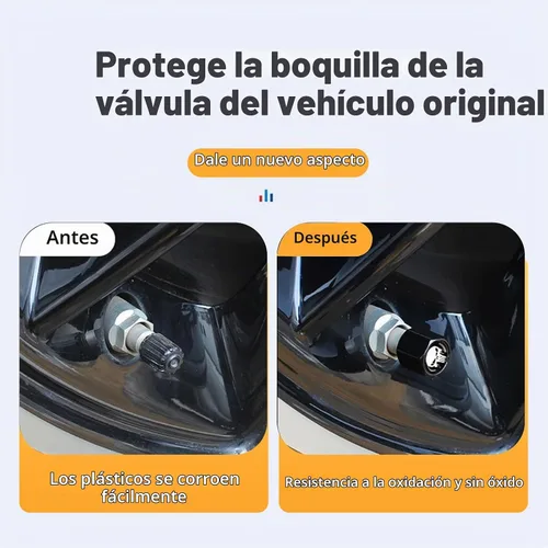 Vista 7 de Ajxn Paquete de 4 tapas de válvula de neumático con calavera para rueda de coche, cubiertas herméticas a prueba de polvo, tapas universales