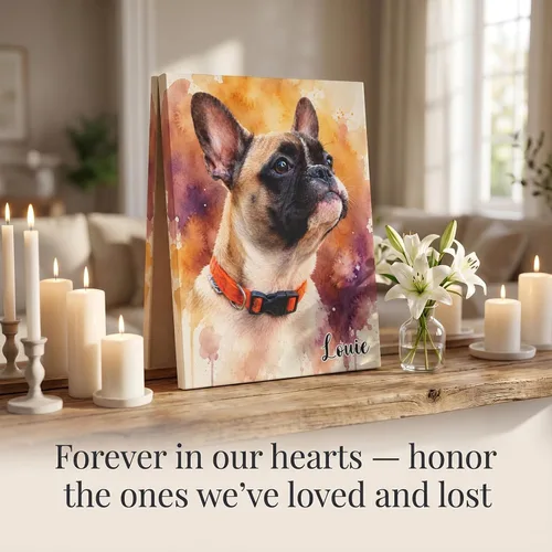 Vista 2 de Custom Pet Portrait from Photo Watercolor Painting, Personalized Dog Mom Gifts for Women, Pet Memorial & Loss of Dog Sympathy Gift, Custom Dog & Cat