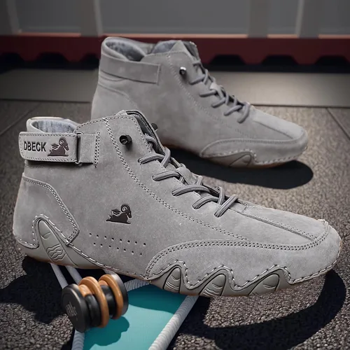 Vista 23 de JishinGal Botas Chukka de ante para hombre, ligeras, descalzas, para caminar, al aire libre, informales, italianas, hechas a mano, de caña alta, sin