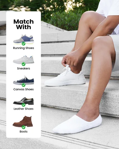 Vista 7 de IDEGG - Calcetines deportivos de algodón de corte bajo con agarre antideslizante para hombres