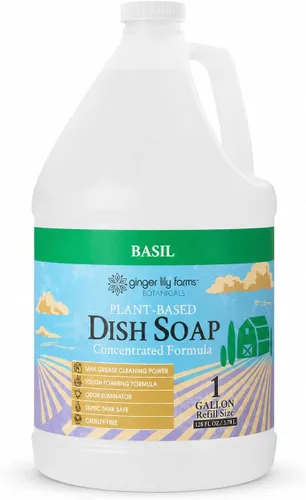 Vista 10 de Ginger Lily Farms Botanicals Jabón líquido para platos a base de plantas, fórmula concentrada con máximo poder de limpieza de grasa, libre
