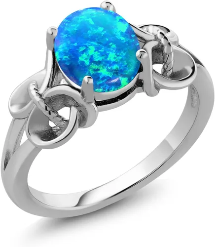 Vista 74 de Gem Stone King Anillo de compromiso ovalado con piedra natal para mujer, plata de ley 925, ovalado de 0.354 x 0.276 in, anillo de compromiso