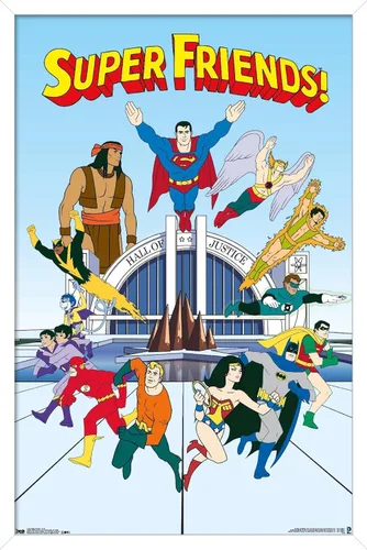 Vista 13 de Trends International DC Comics Super Friends - Póster de pared del equipo, 22.4 pulgadas de largo x 14.7 pulgadas, versión enmarcada de madera