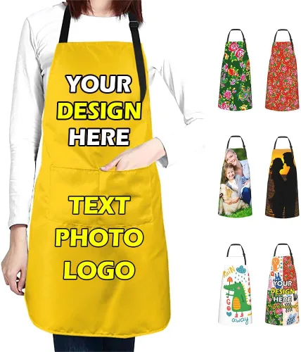 Vista 21 de Delantales impermeables personalizados para diseñar tu propia imagen, logotipo, texto, añadir fotos, delantal para cocinar hornear, 33 x 27.5