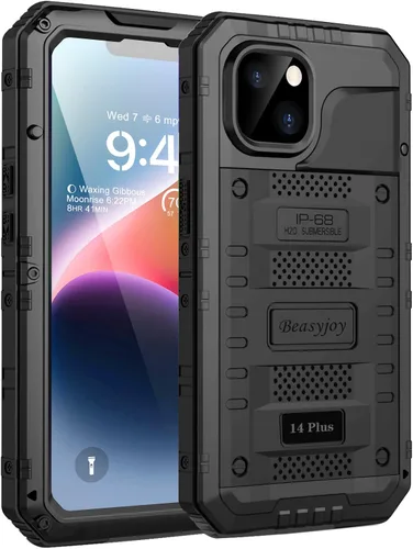Vista 32 de Beasyjoy Funda impermeable de metal para iPhone 11, resistente, a prueba de golpes, a prueba de polvo, protección resistente, pantalla incorporada
