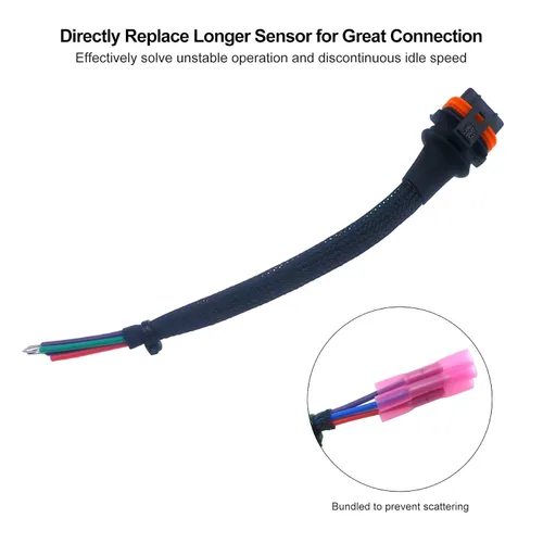 Vista 4 de YouVbeen 4 Pin T-Bap Temp Baro Sensor Cables Pigtail Arneses Kit de reparación para Polaris RZR Ranger Sportsman 700 750 800 EFI UTV ATV Reemplazar