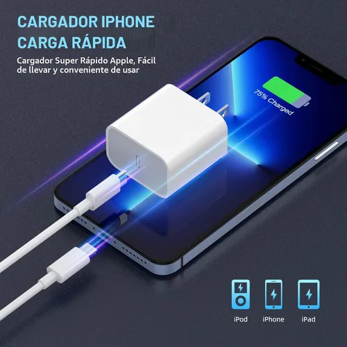 Vista 6 de Cargador rápido para iPhone, cargador de iPhone de carga rápida [certificado Apple MFi], paquete de 3 cargadores de Apple, USB C, bloque de carga