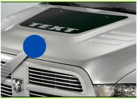 Vista 5 de Blackout Hood Graphics - Calcomanía de vinilo a rayas #1, compatible con Ram HD 3500 2500 compatible con 2010-2018 (negro brillante)