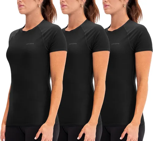 Vista 14 de DEVOPS - Paquete de 3 camisetas de compresión para mujer, de manga corta, con ajuste seco, para correr, atléticas, camisetas de entrenamiento