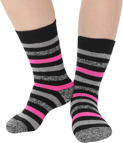 Vista 2 de JORMATT 2 pares de calcetines térmicos gruesos para mujer, antideslizantes, aislados, calentados, pesados y cálidos para invierno y clima frío