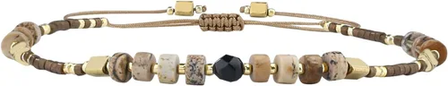 Vista 16 de KELITCH Pulsera de la amistad de ágata de cristal, hecha a mano, pulseras ajustables para mujer Beige