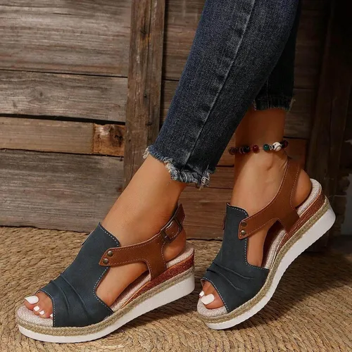 Vista 6 de Dheva-C Sandalias ortopédicas para mujer, sandalias de moda con punta abierta, sandalias para caminar con soporte de arco antideslizantes
