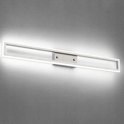 Vista 11 de Luces de tocador de níquel cepillado para baño, luces LED regulables para baño, luz de tocador moderna de 24 pulgadas, 6000 K